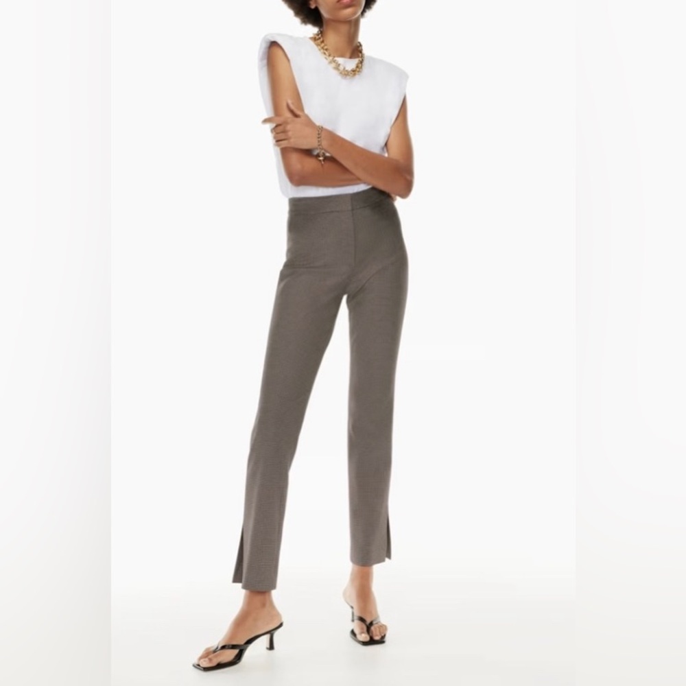 Aritzia Babaton Numero Gray Checkered Business Casual New Formal Office Pants 8
